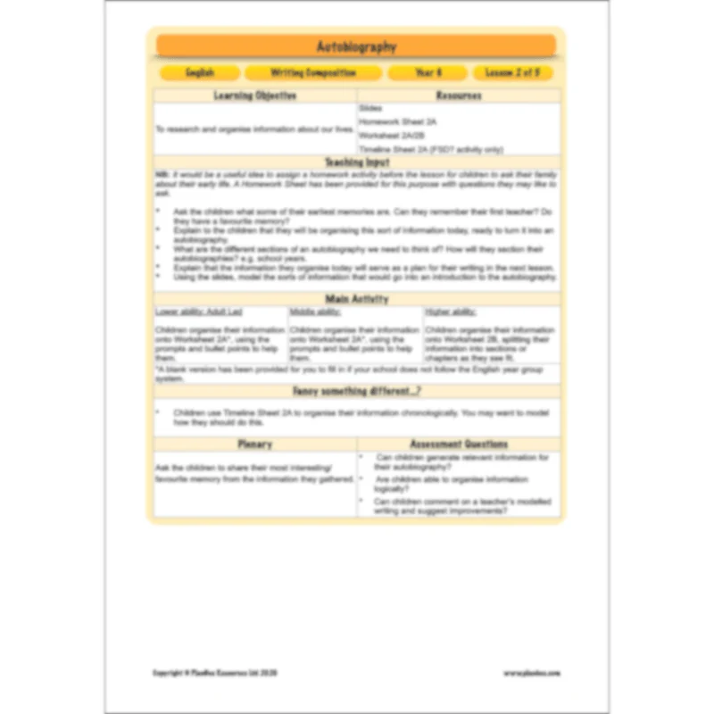 Autobiography KS2 - Image 19