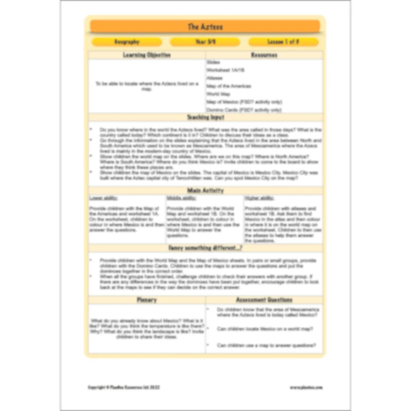 Aztecs Topic Enrichment Pack - Image 73