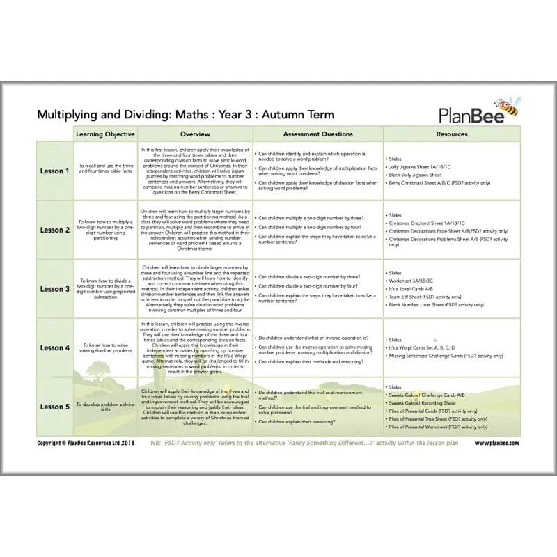 Maths Autumn Term Year 3 Curriculum Pack - Image 11
