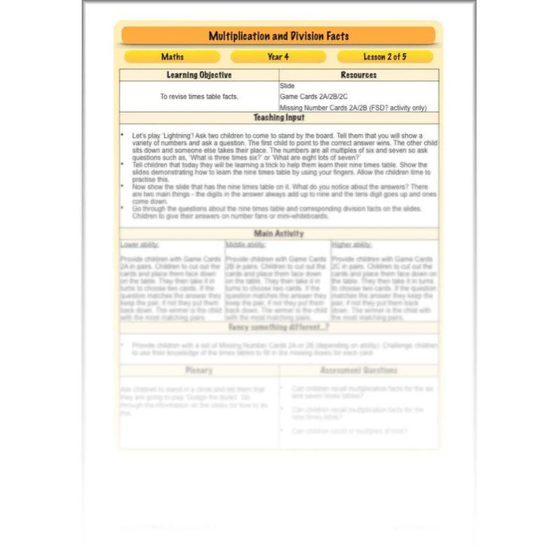 Multiplication and Division Facts - Image 24