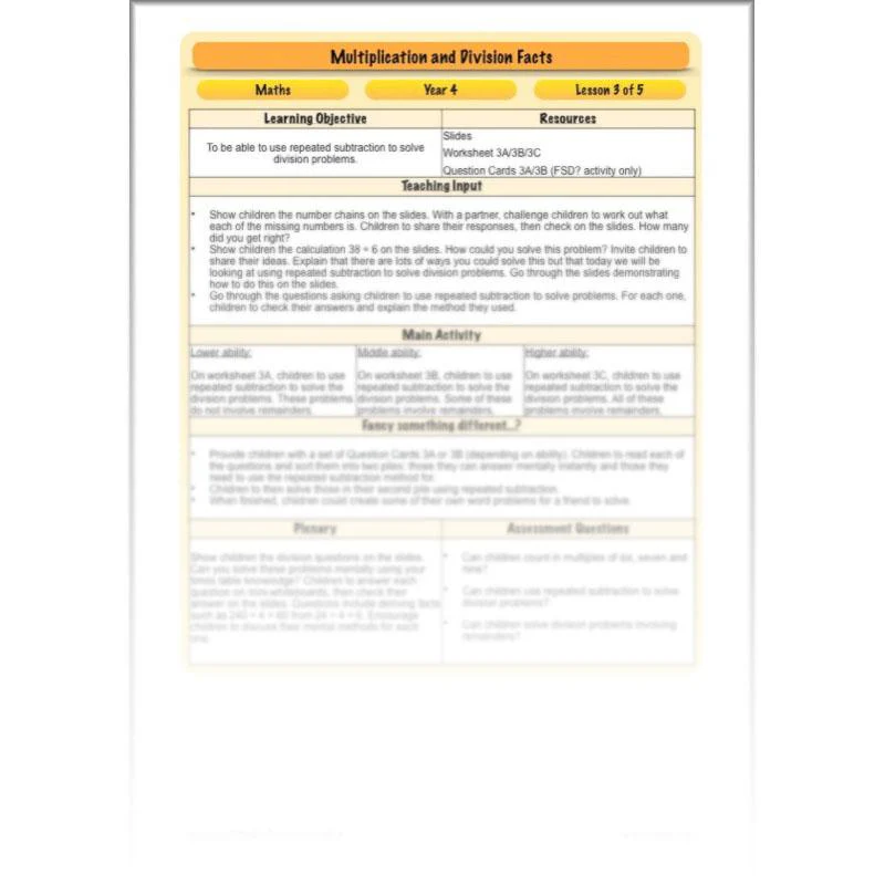 Multiplication and Division Facts - Image 53