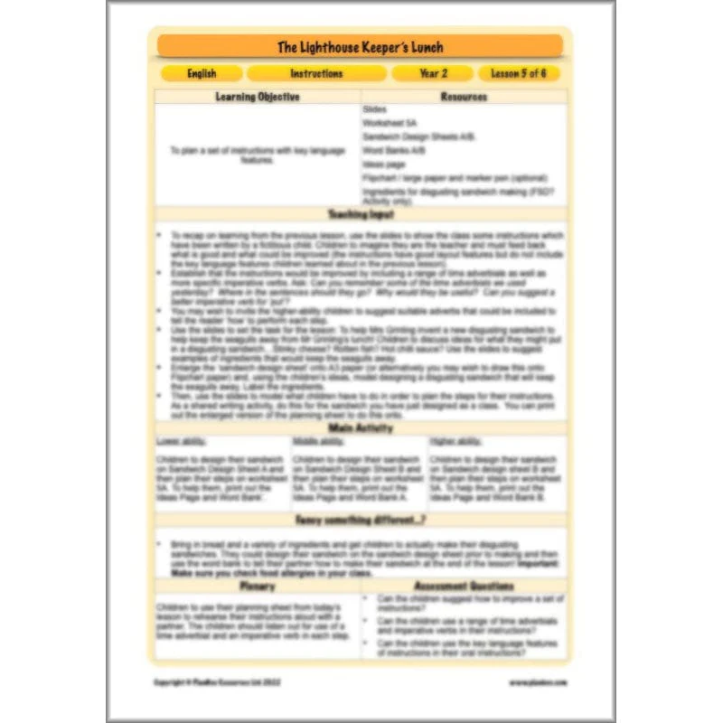 The Lighthouse Keeper's Lunch: Instructions - Image 17