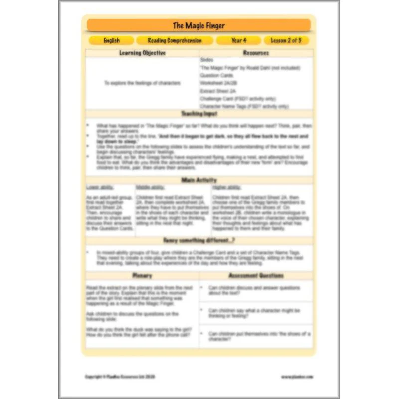 The Magic Finger: Reading Comprehension - Image 35