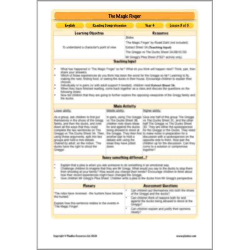 The Magic Finger: Reading Comprehension - Image 43