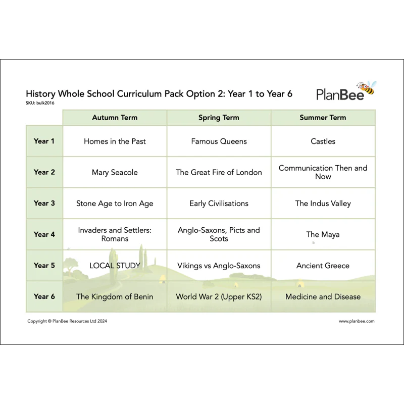 Whole School History Curriculum Pack (Year 1 to Year 6) Option 2 - Image 3