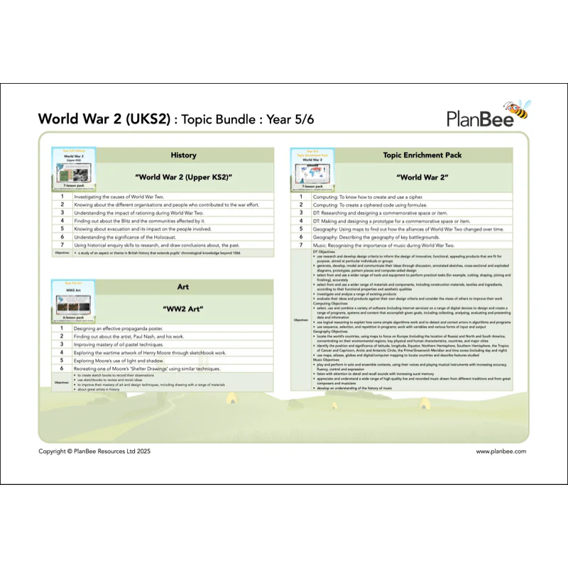 World War 2 UKS2 Topic Bundle - Image 3
