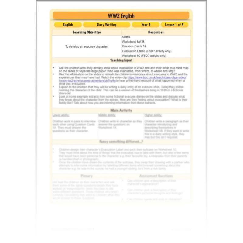 WW2 English: Evacuee Diaries - Image 22